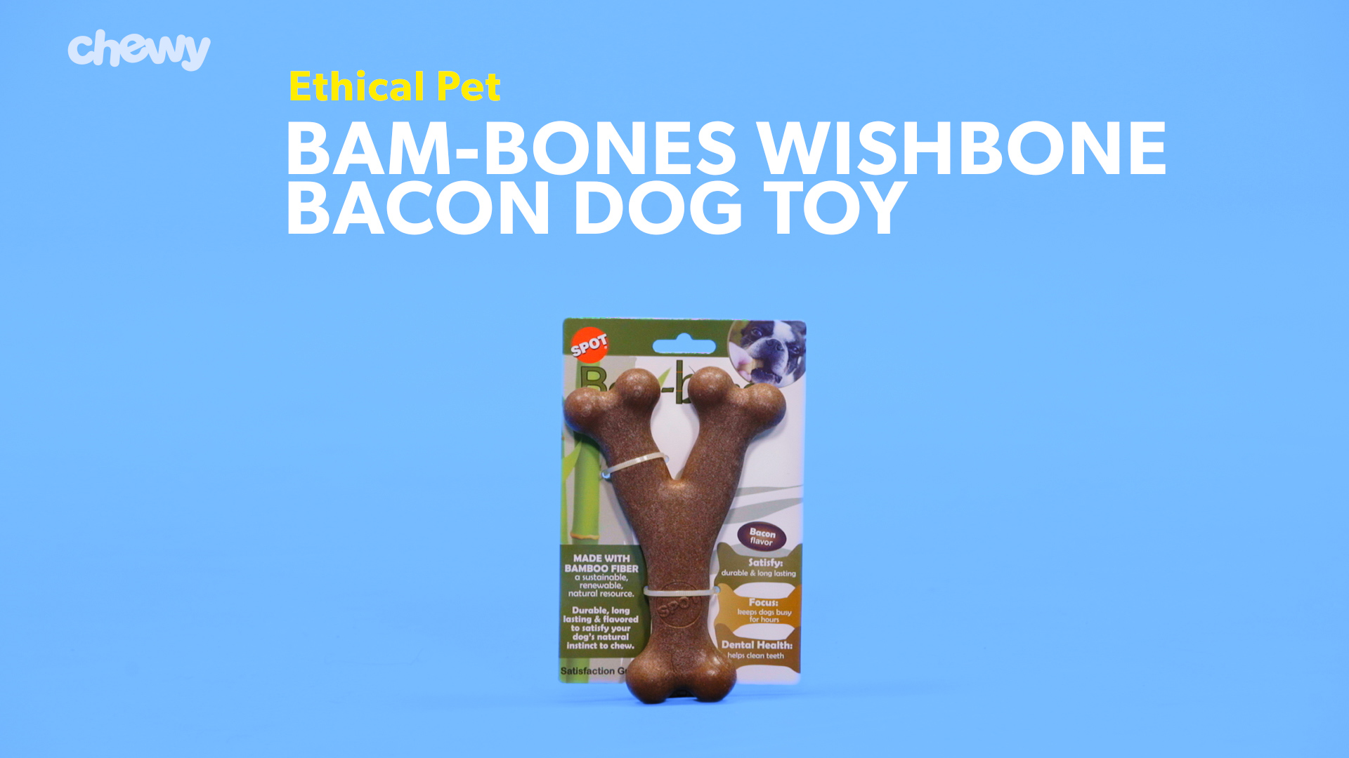 Ethical Spot Bambone Wish Bone Bacon Flavor 5.25 Inch **Free Shipping**