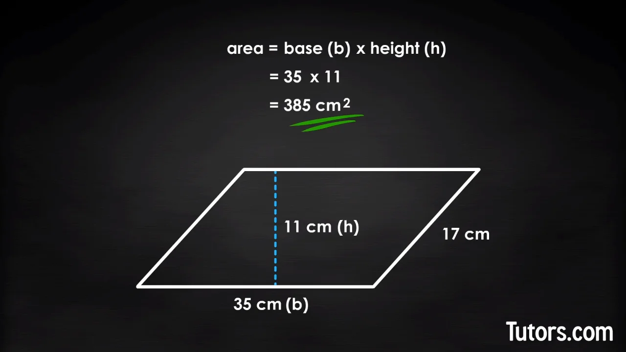 How To Find The Area Of A Parallelogram Formula Video Tutors Com