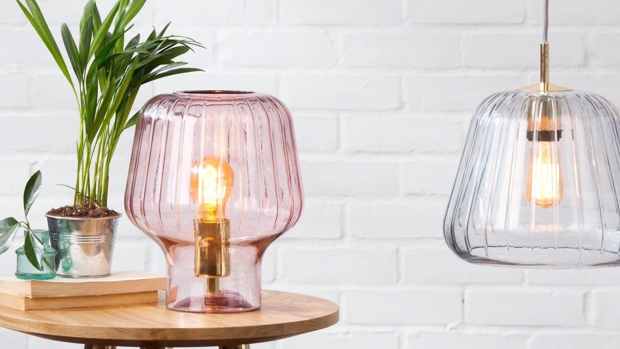 Ewer Table Lamp Blush Pink Glass And Polished Brass Made Com Ewer Table Lamp Blush Pink Glass And, Small Glass Lamp Shades For Table Lamps
