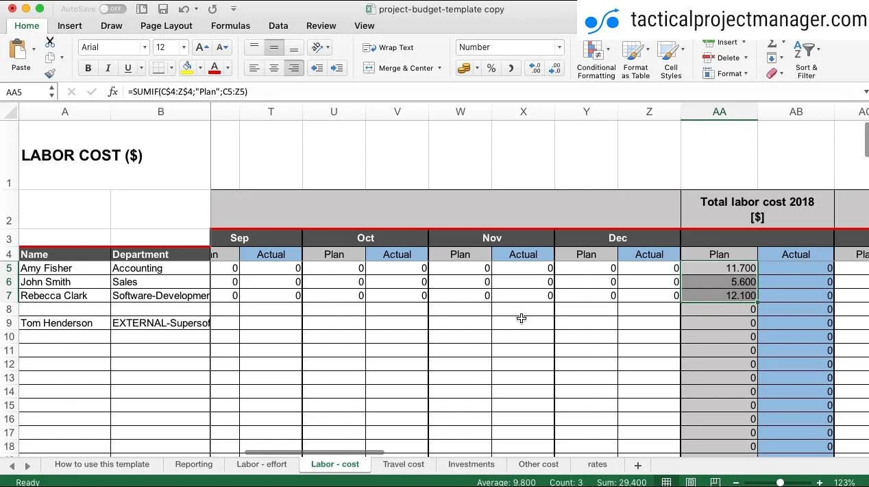 Project Budget Template For Excel Costing Done Fast