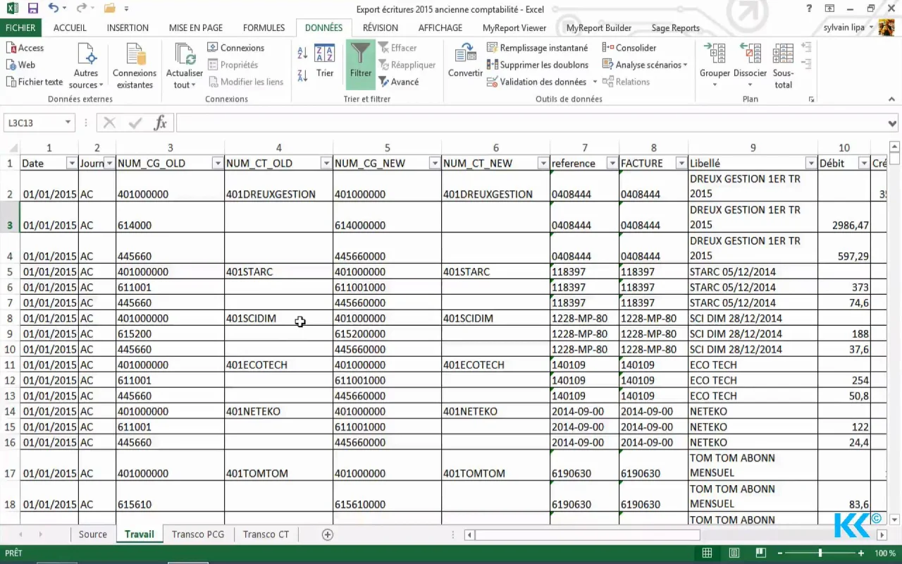 Sage 100 Comptabilite Enregistrement Du Fichier Avant Import