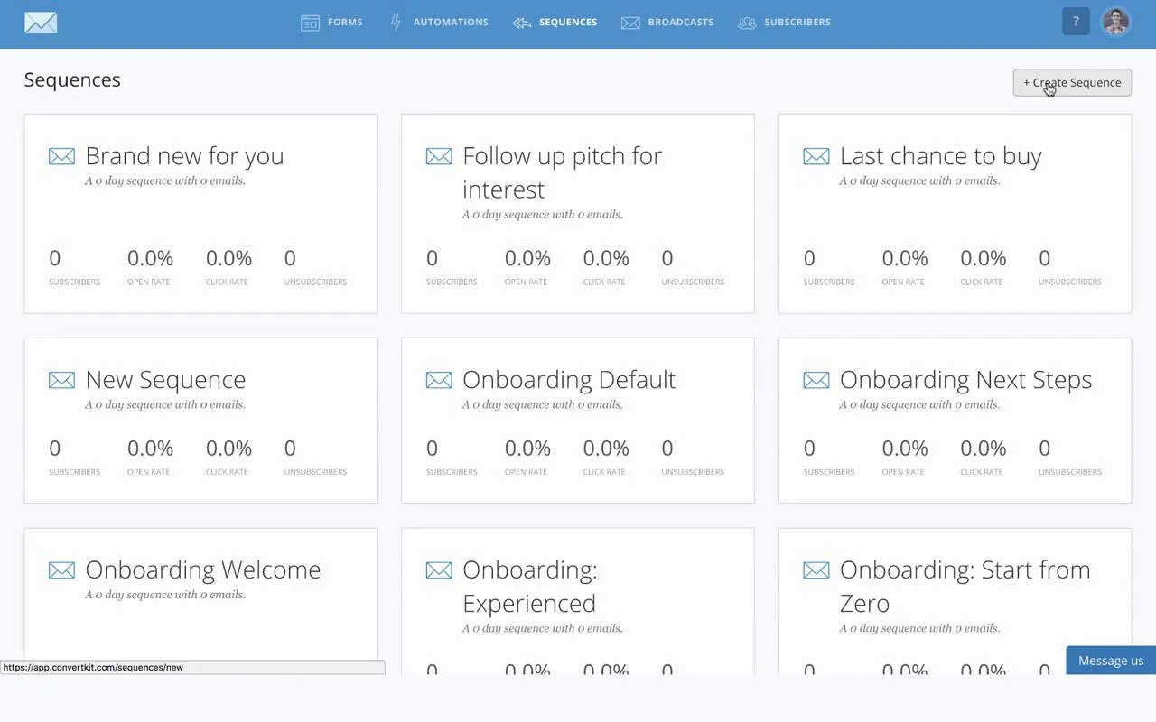 Broadcasts Sequences Vlog Convertkit