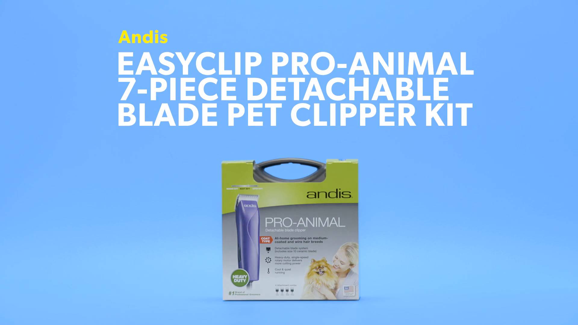 andis easy clip groom detachable blade clipper kit