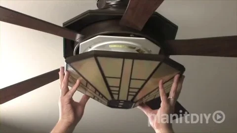 How To Install A Ceiling Fan Planitdiy - How To Attach Light Fixture Ceiling Fan
