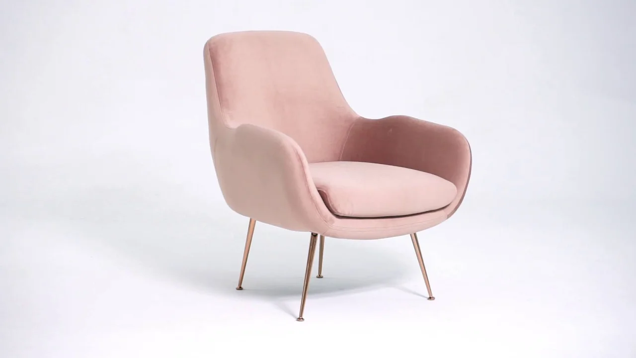 moby accent armchair vintage pink velvet