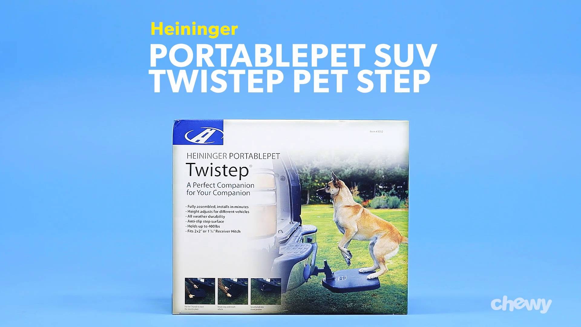 heininger 3052 portablepet twistep dog hitch step