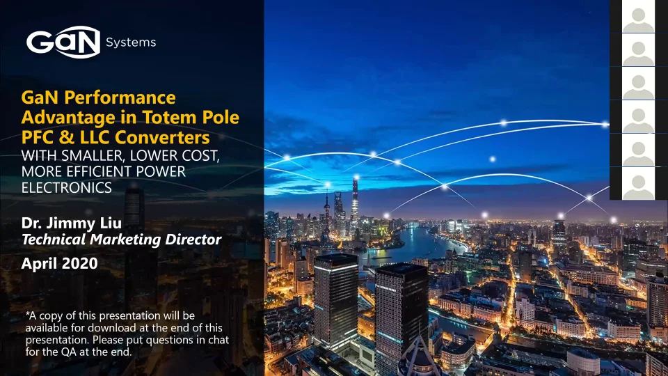 Gan Webinar Playback Gan Performance Advantage In Totem Pole Pfc And Llc Converters Gan Systems