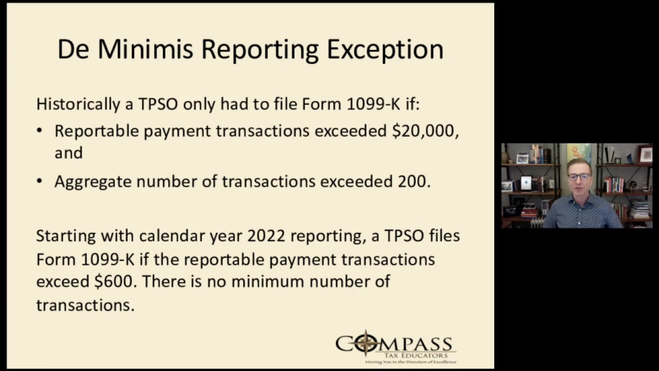 Form 1099K Reporting Requirements