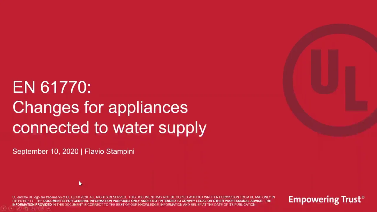 En Changes For Appliances Connected To Water Supply Ul