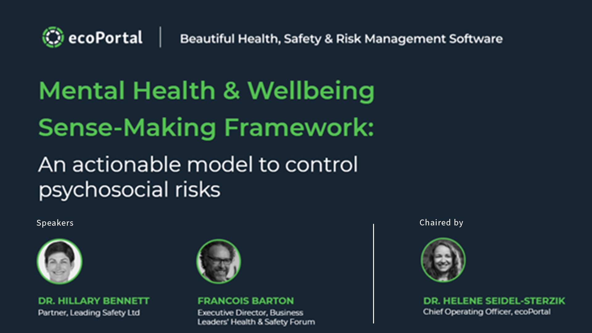 Webinar: Mental Health And Wellbeing Framework | EcoPortal