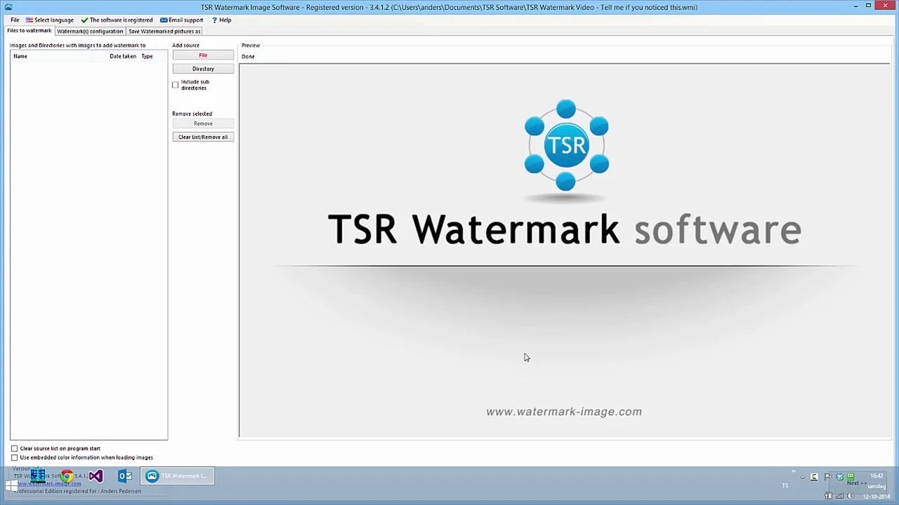 Watermark file name program