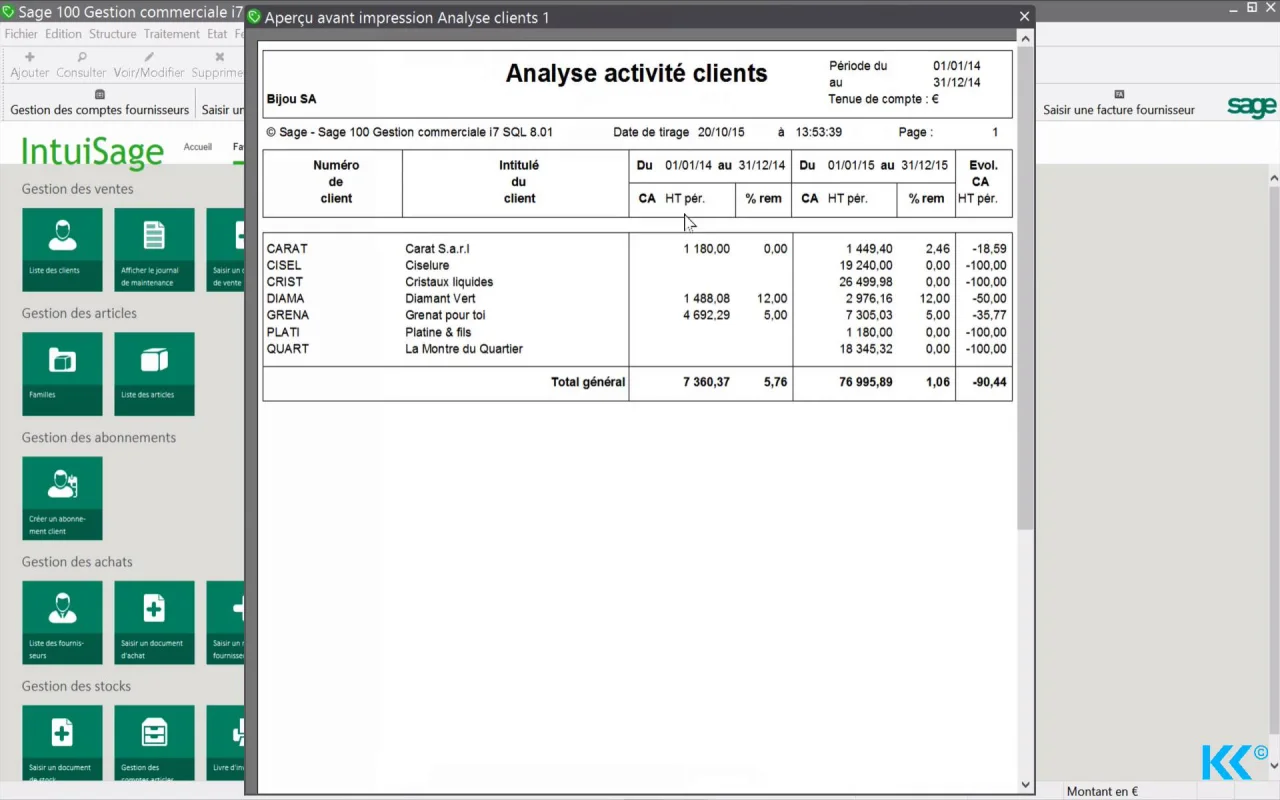 Sage 100 Gestion Commerciale Les Autres Etats Analyse Client Et Tableau De Bord