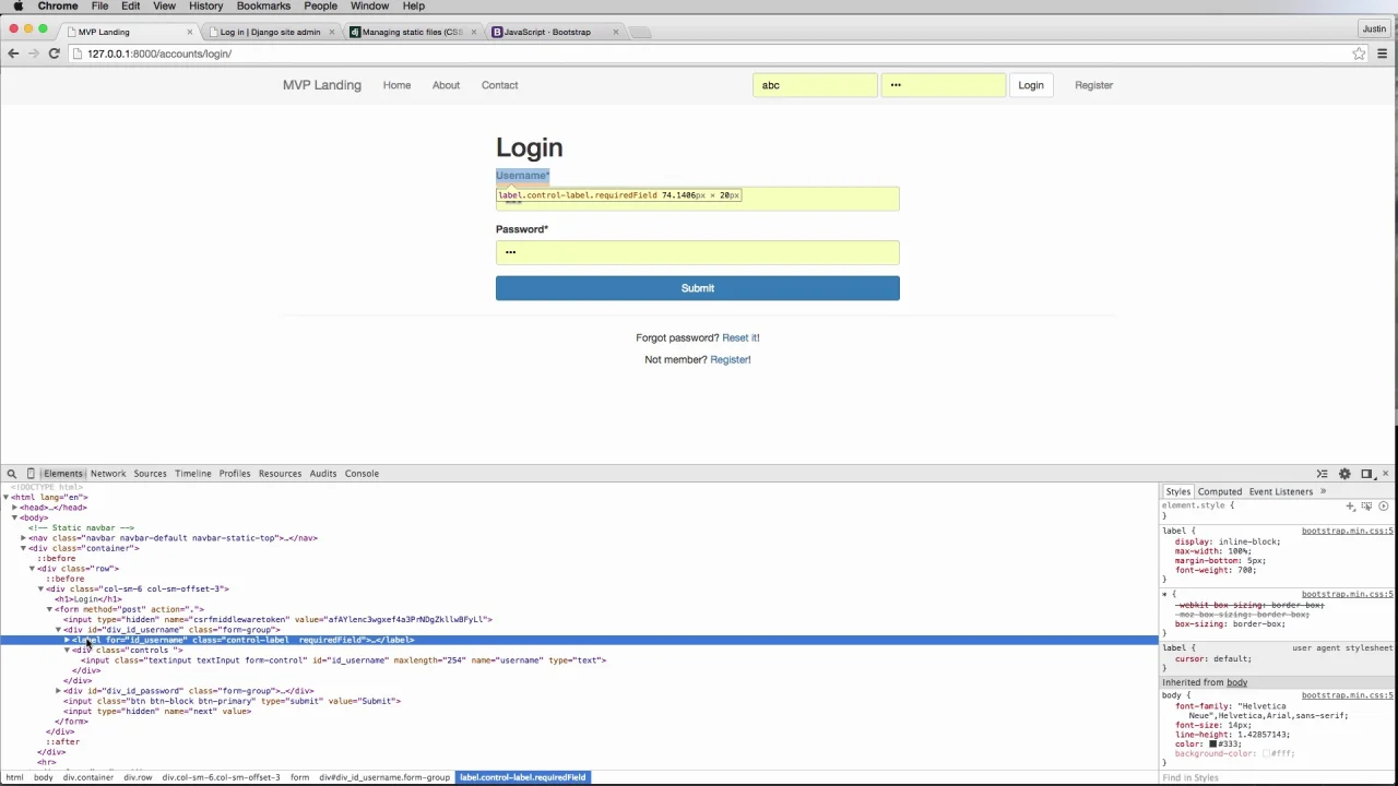 Login Form In Bootstrap Navbar Try Django 1 8 Projects Coding For Entrepreneurs