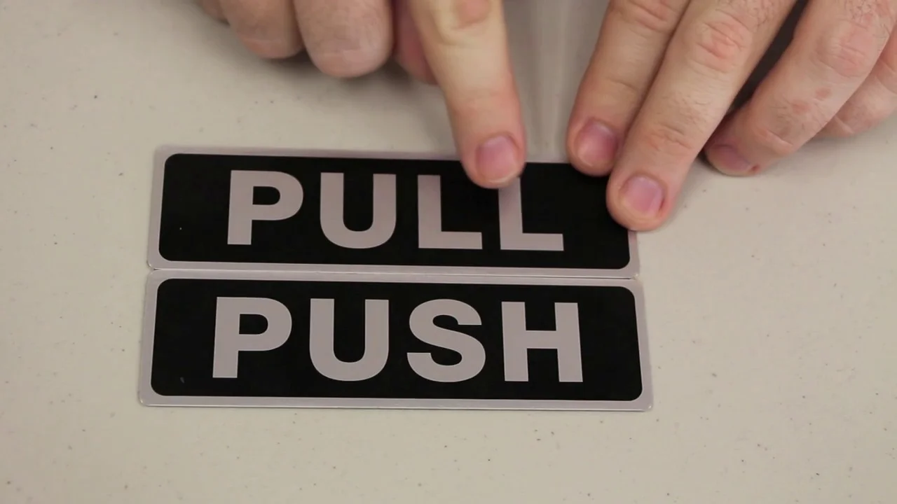 Push pull exit staff only Door aluminium Sign Shop Cafe Restaurant self adhesive