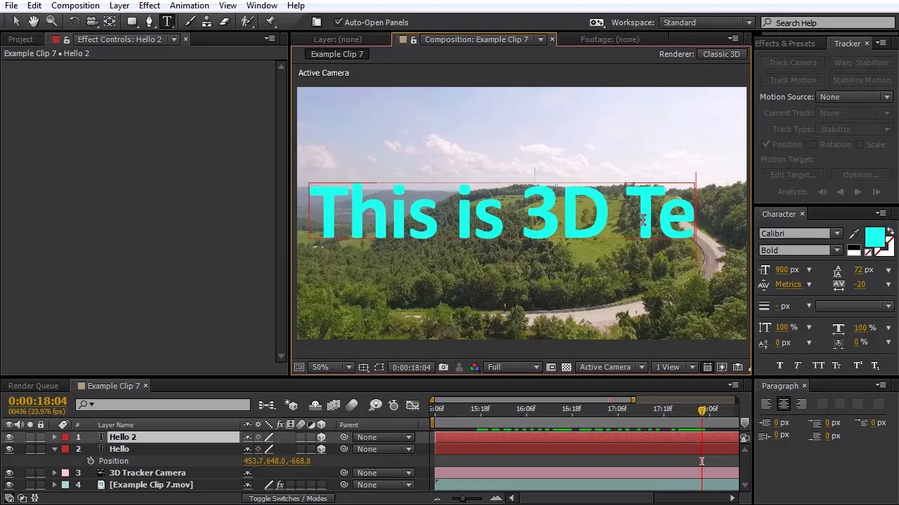 How To Add Basic 3d Camera Tracking To Drone Footage With Adobe