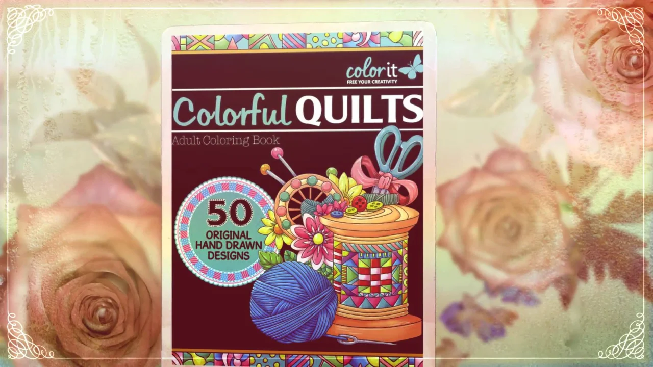 Download Quilts Coloring Book For Adults With Hardback Covers Spiral Binding Colorit