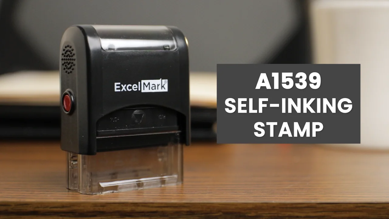 ExcelMark Self-Inking Rubber Date Stamp Posted Black Ink Compact Size