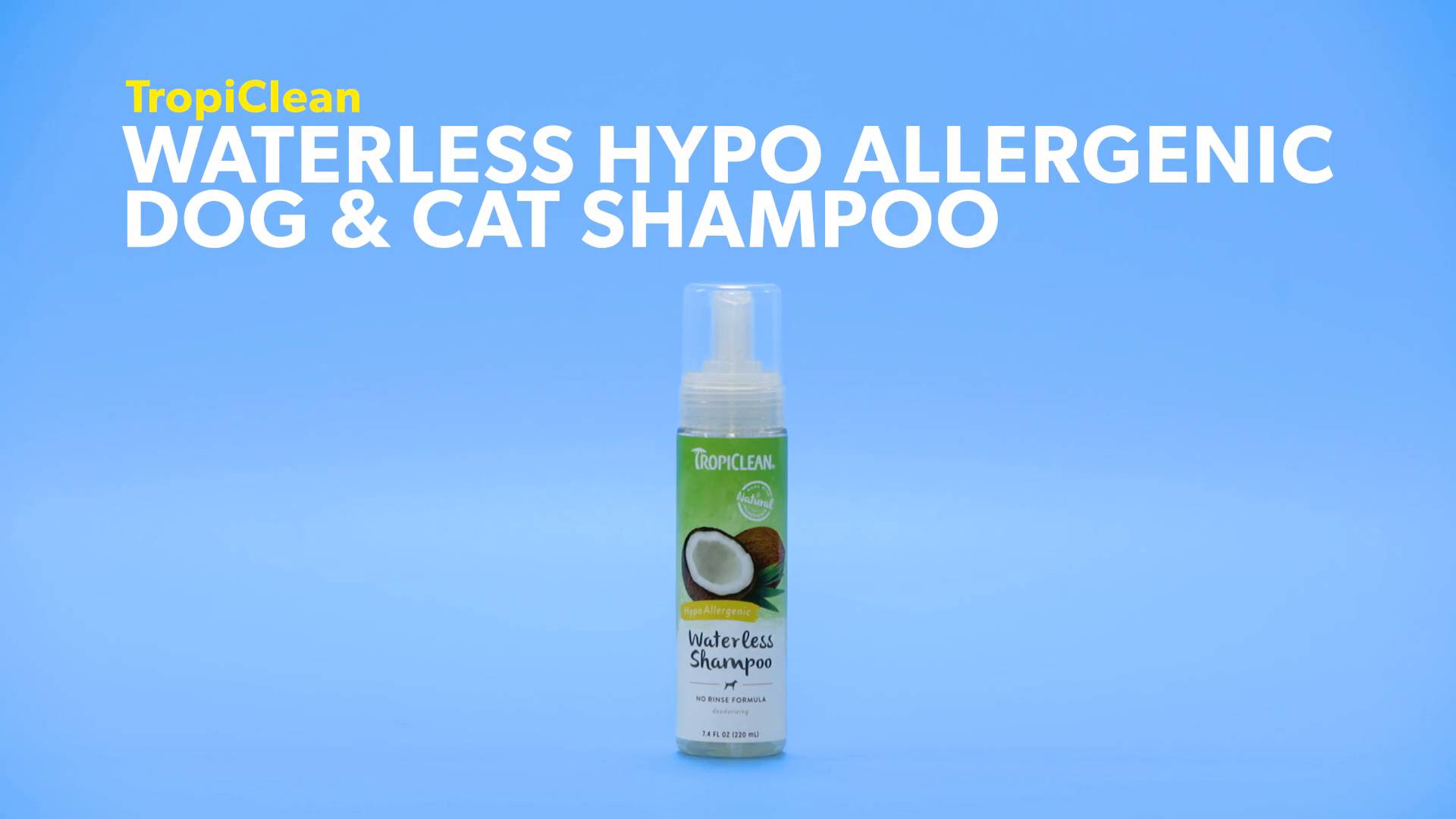 tropiclean waterless cat shampoo