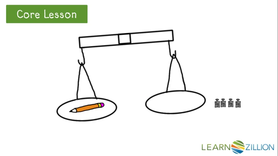 find the mass of an object using a balance scale learnzillion