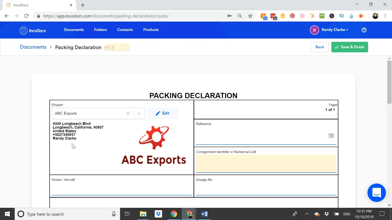 Packing Declaration Document Ispm15 Incodocs