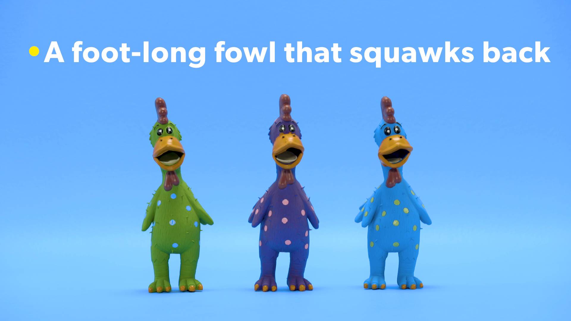 blue chicken dog toy