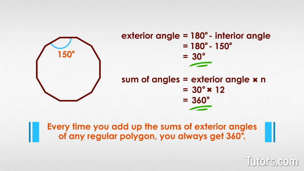 Sum Of Interior Exterior Angles Polygons Pentagon Tutors Com