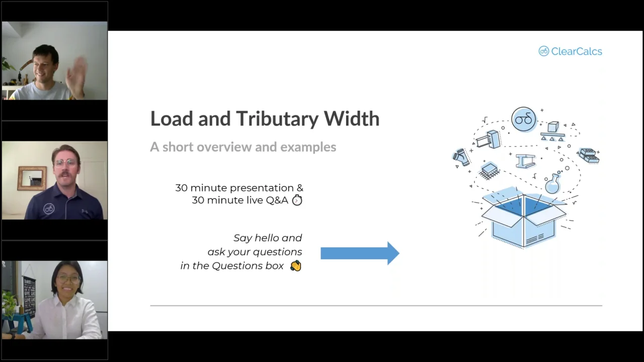 A video thumbnail for Load and Tributary Width webinar