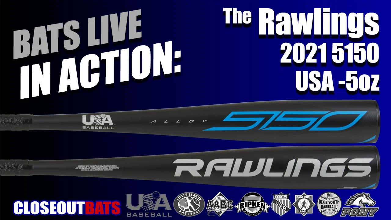 -5, -10, -11 Rawlings 2021 5150 USA Baseball Bat Series 