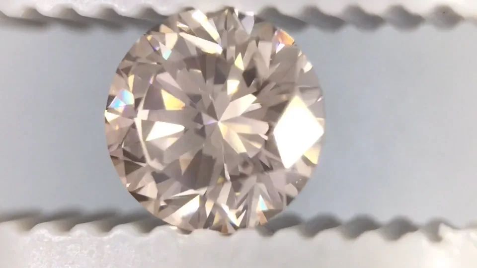 Natural Round Cut Diamond 1.29 Carat Natural Loose Diamond Round Shape Peach Brown Color Diamond