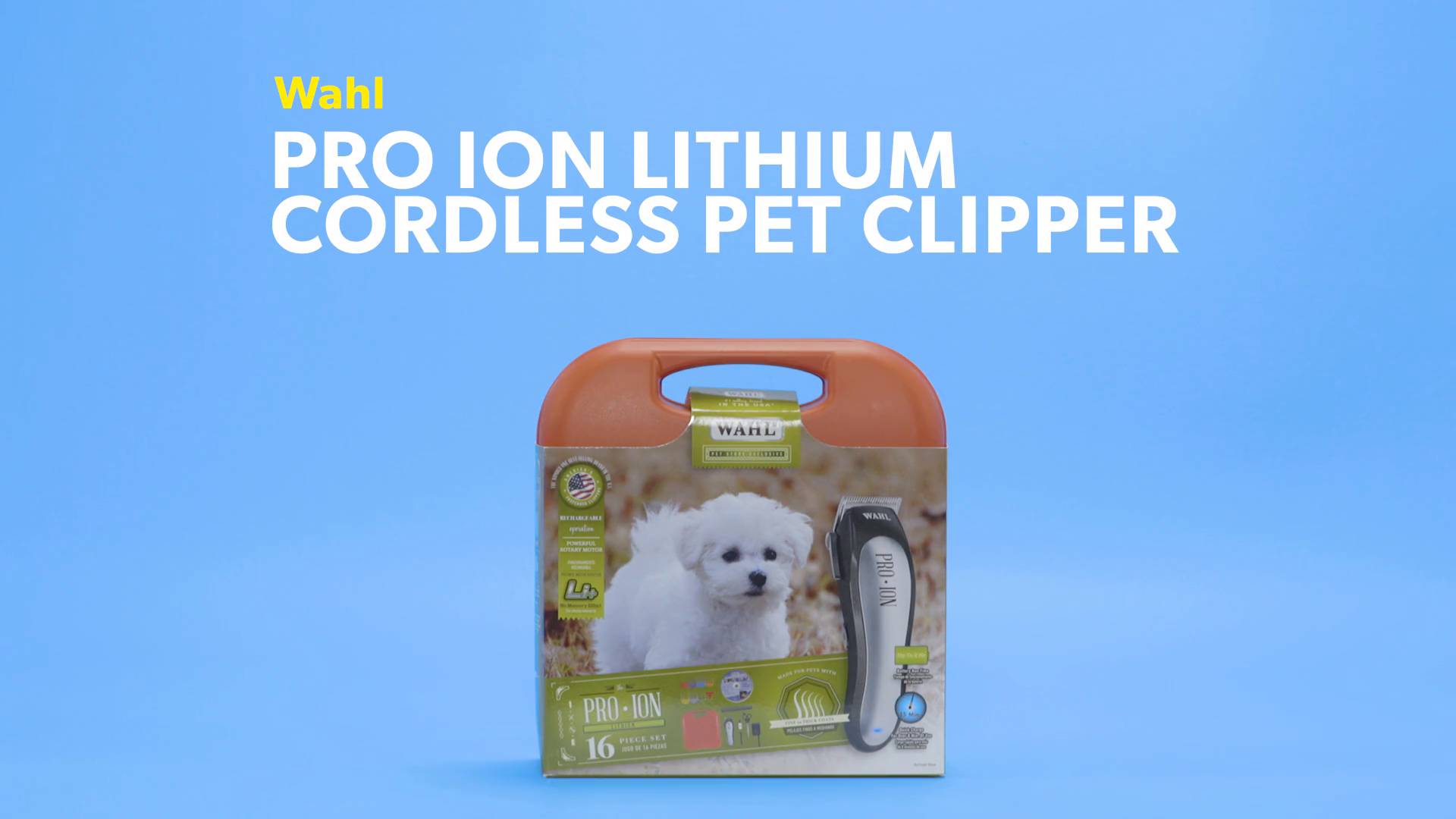 wahl pro ion lithium ion rechargeable pet cordless clipper set