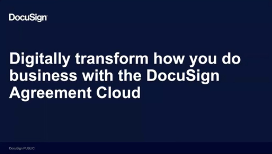 digitally transforming business with docusign agreement cloud