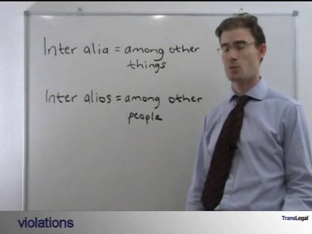 Inter Alia Meaning Legal Definition Translegal