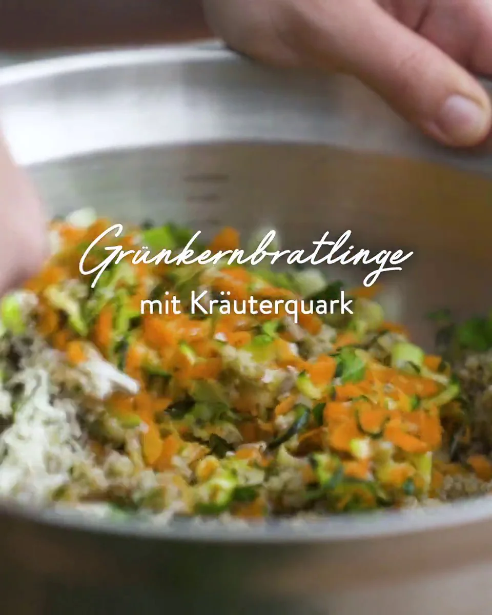 Grunkernbratlinge Mit Krauterquark Schnell Veggie