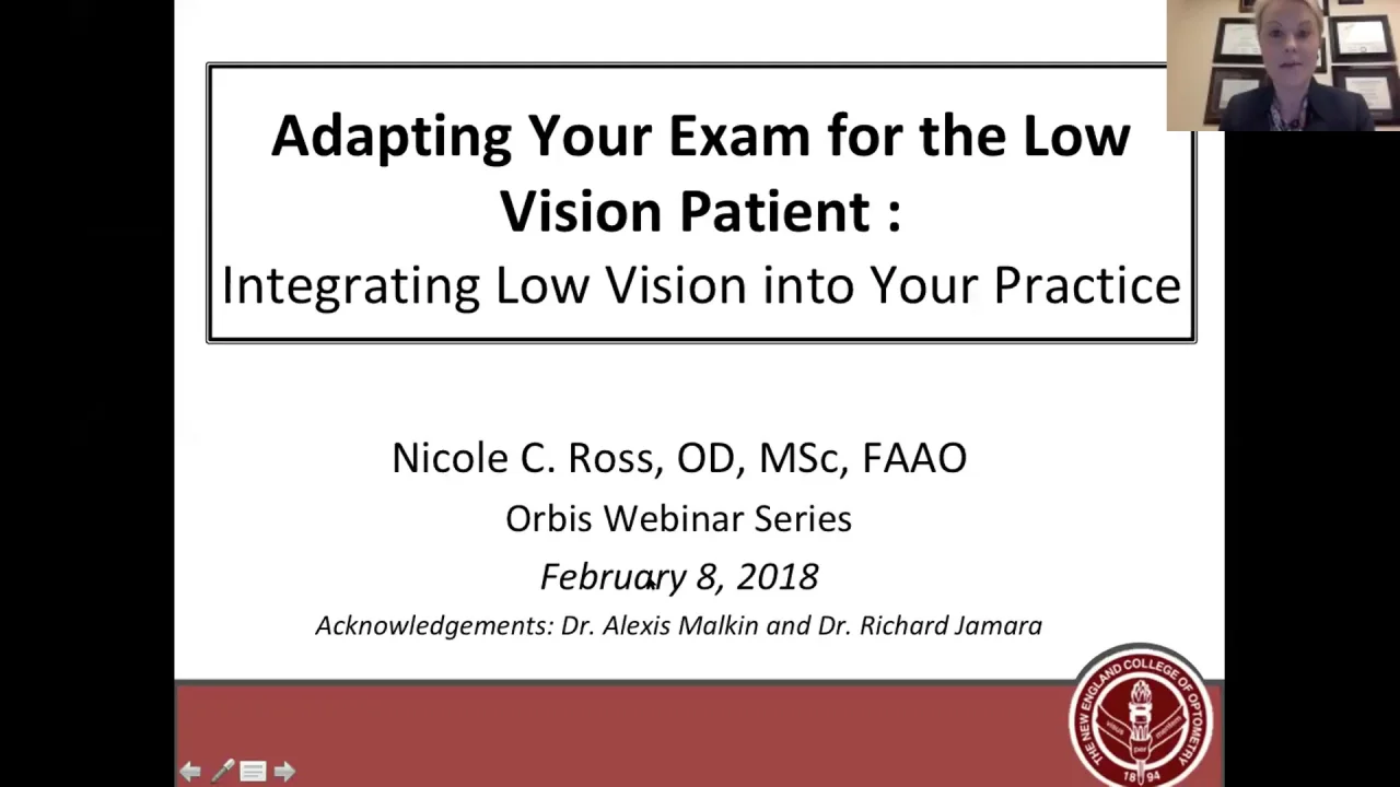 Lecture How To Adapt Your Examination For A Low Vision Patient Cybersight