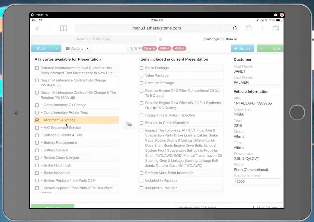 The Dealerlogix Mobile/Tablet Service Checkin Process Quick and Easy