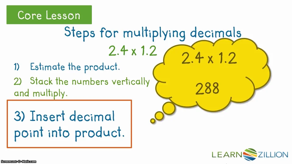 Multiply Decimals Learnzillion